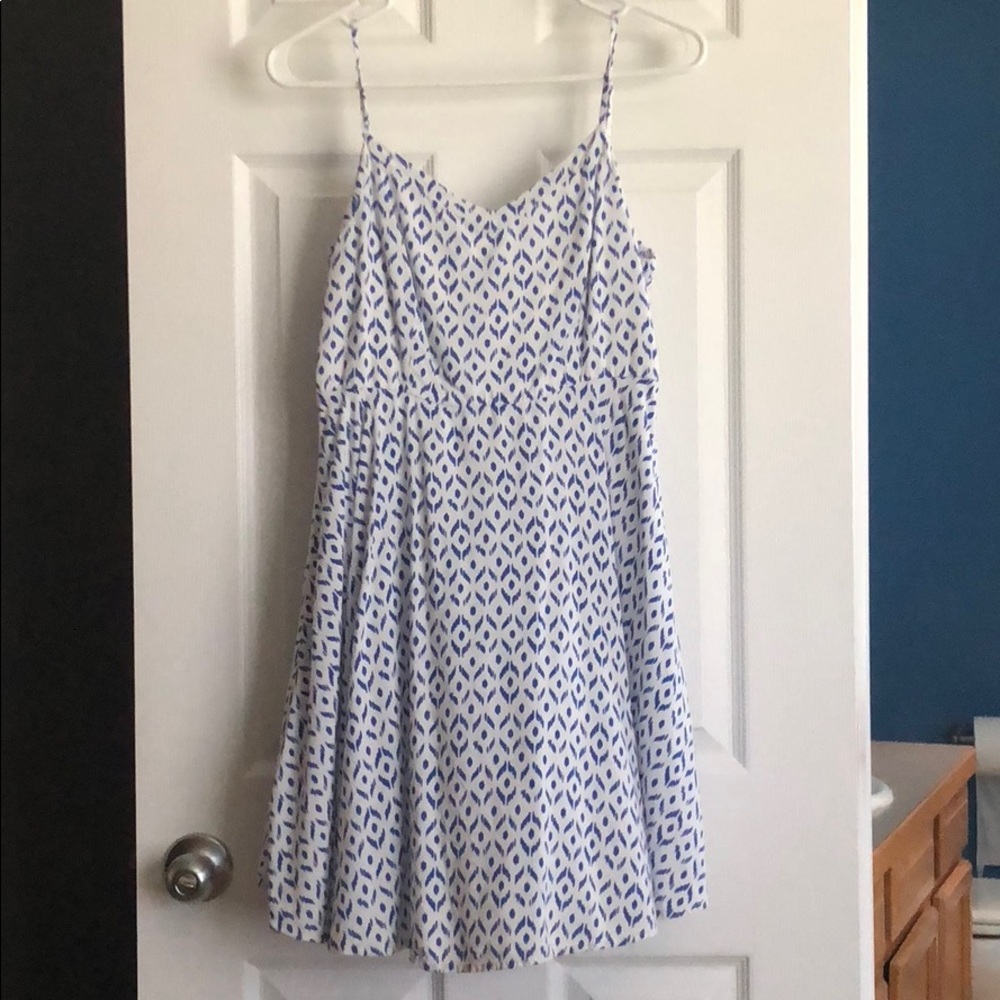 Old navy blue and white dress
